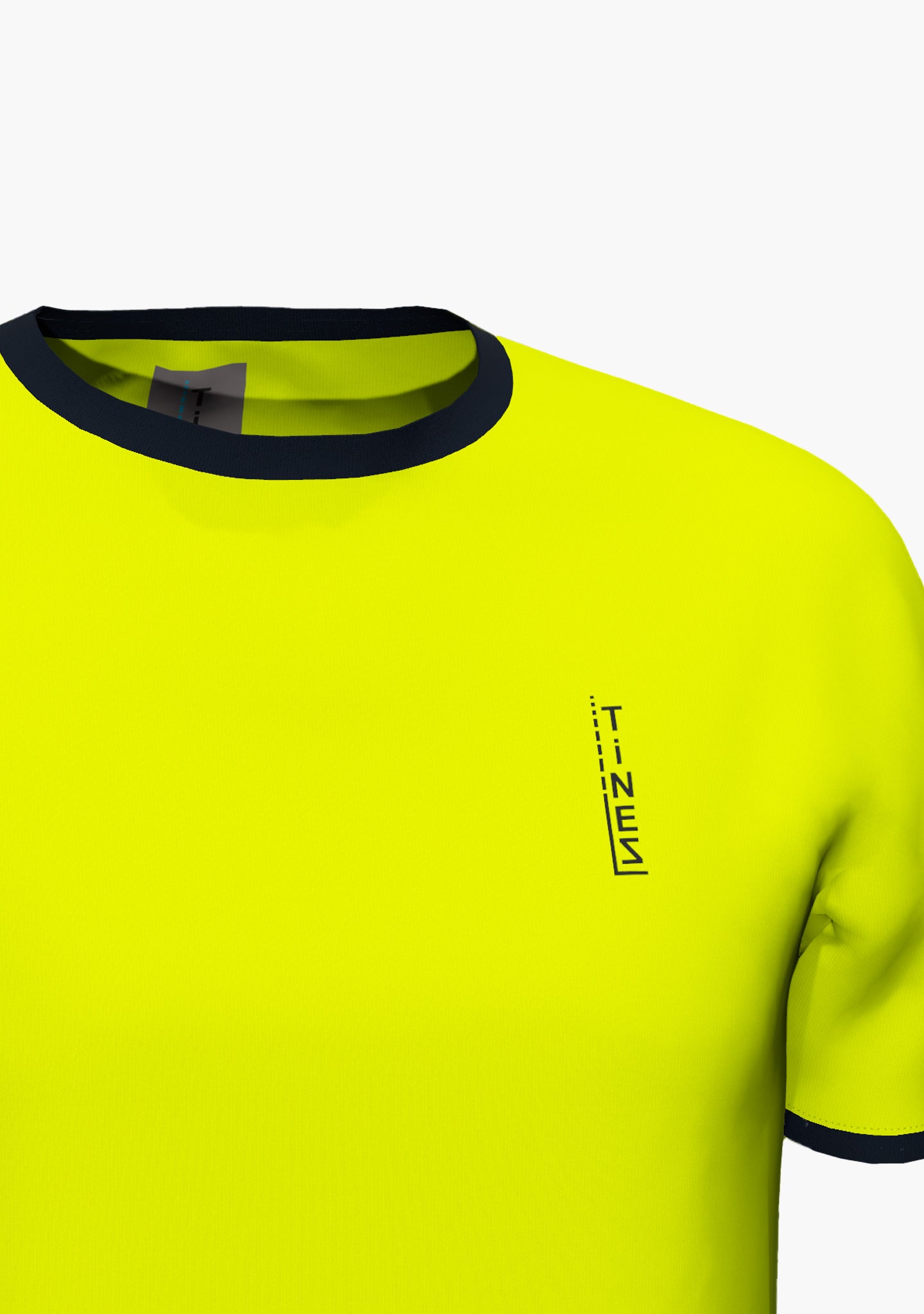 Antibakterielles, funktionales Kurzarmshirt in neongelb mit einem UV Schutz von bis zu 30+ perfekt geeignet für alle Industriekletterer und Arbeiter in der Höhenarbeit mit Seilzugangstechnik. (Ansicht Nahaufnahme Brustlogo)