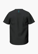 Laden Sie das Bild in den Galerie-Viewer, Leichtes, funktionales T-Shirt in anthrazit und light grey mit kleiner Brusttasche und einem Logoprint im Nacken (Ansicht hinten)
